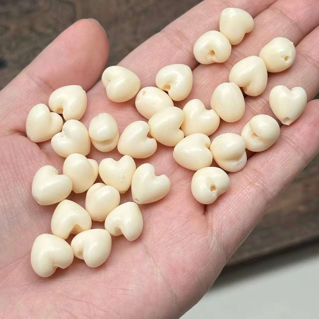 Слоновая кость сердечная резьба с бусинами свободные бусины DIY браслет из плодов бодхи супер милые аксессуары