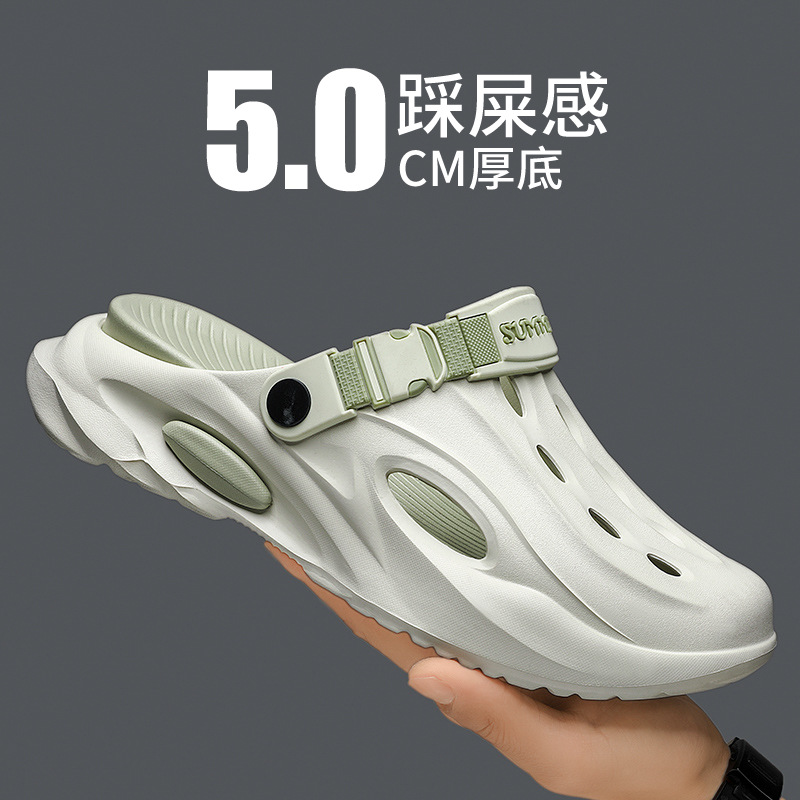 Популярные обувь Croc, мужские, нескользящие, спортивные, сланцы, двойного назначения, полусланцы для вождения