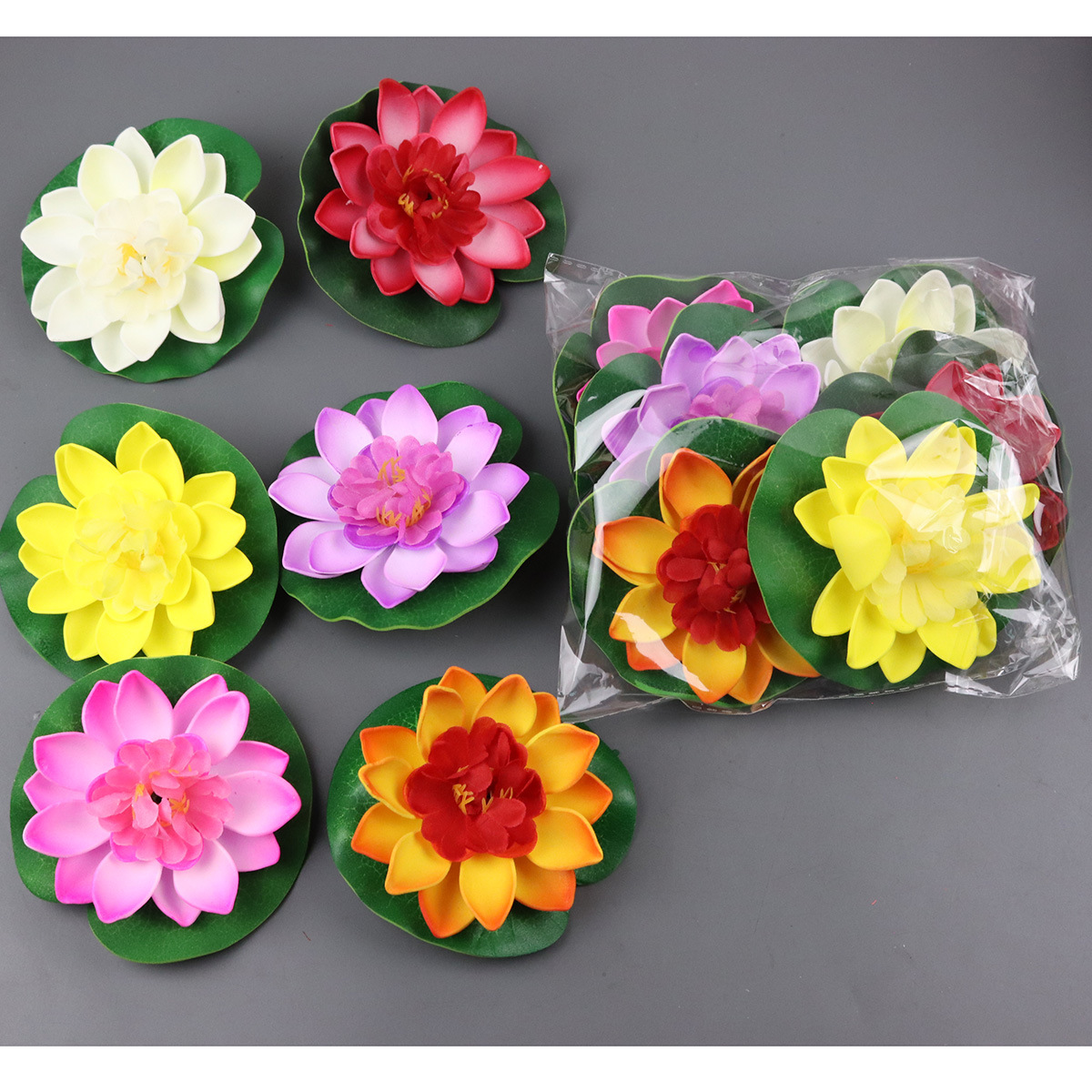 Simulation lotus 10cm water lily fake dance props pool decoration lotus cross-border for fish tank Buddhist temple offerings