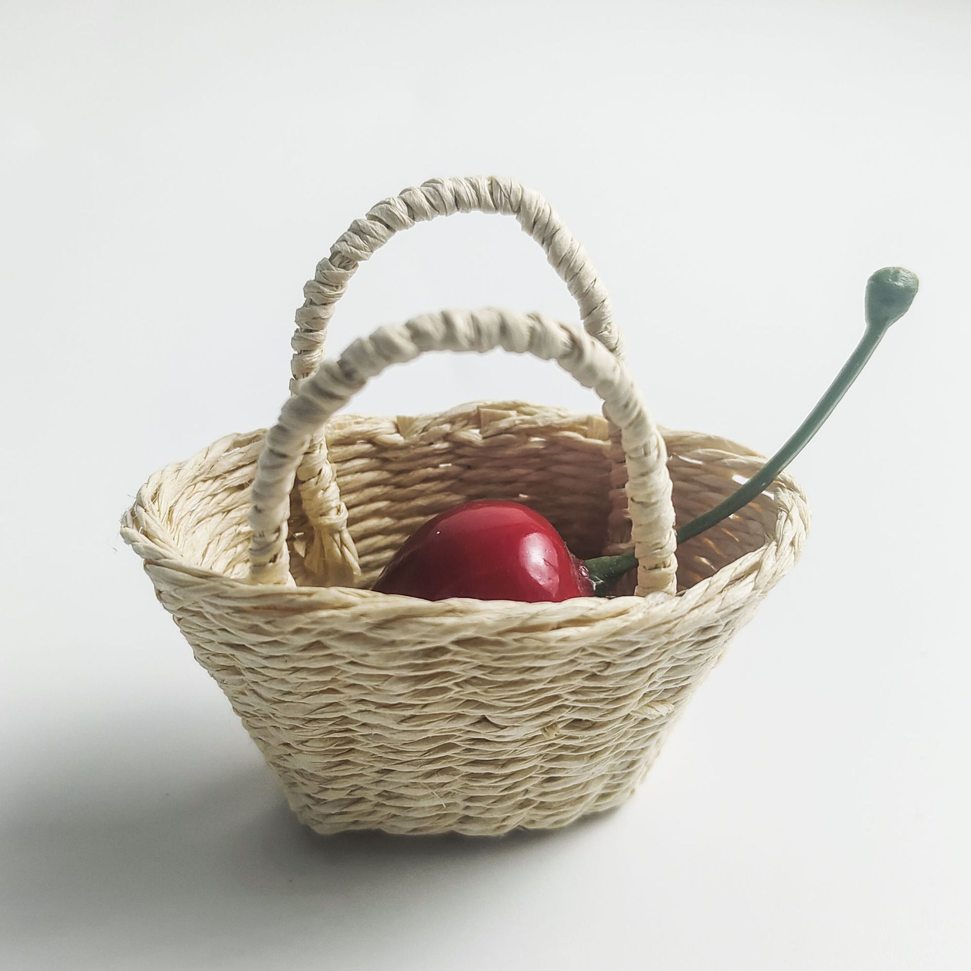 Mini Lafite Hand Basket Car Basket DIY Toy Hand Basket Mother-small size Pendant Decoration