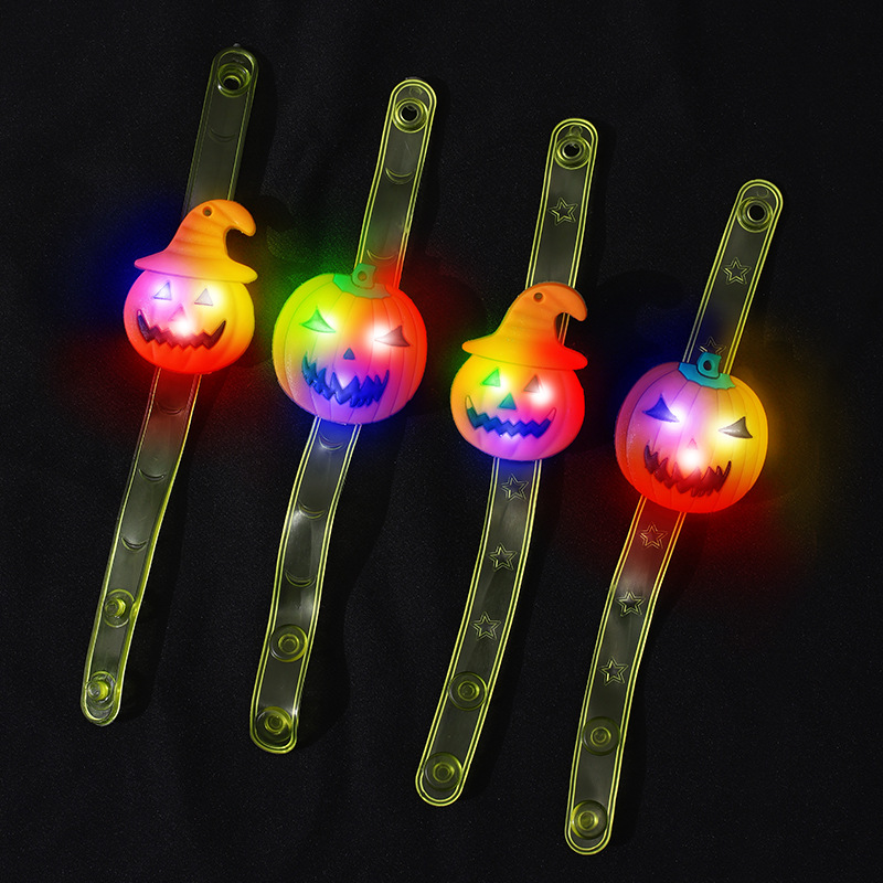 Светящийся браслет для детей на Хэллоуин, портативная тыквенная лампа, ужасный подарок, маленький подарок, светящиеся аксессуары для девушек