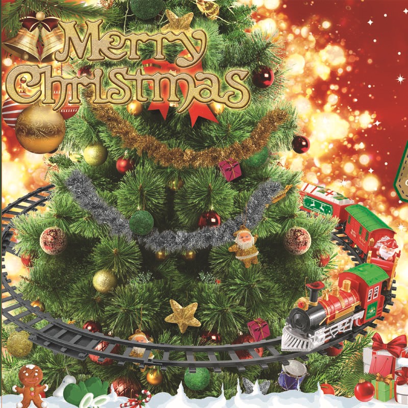 Кросс-бодер рождественский поезд с музыкой, игрушка для подарка на Рождество, электрический поезд оптом