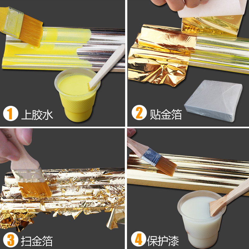 Factory wholesale 9cm gold foil decoration nail art decoration painting crafts imitation gold foil antifreeze powder bright type