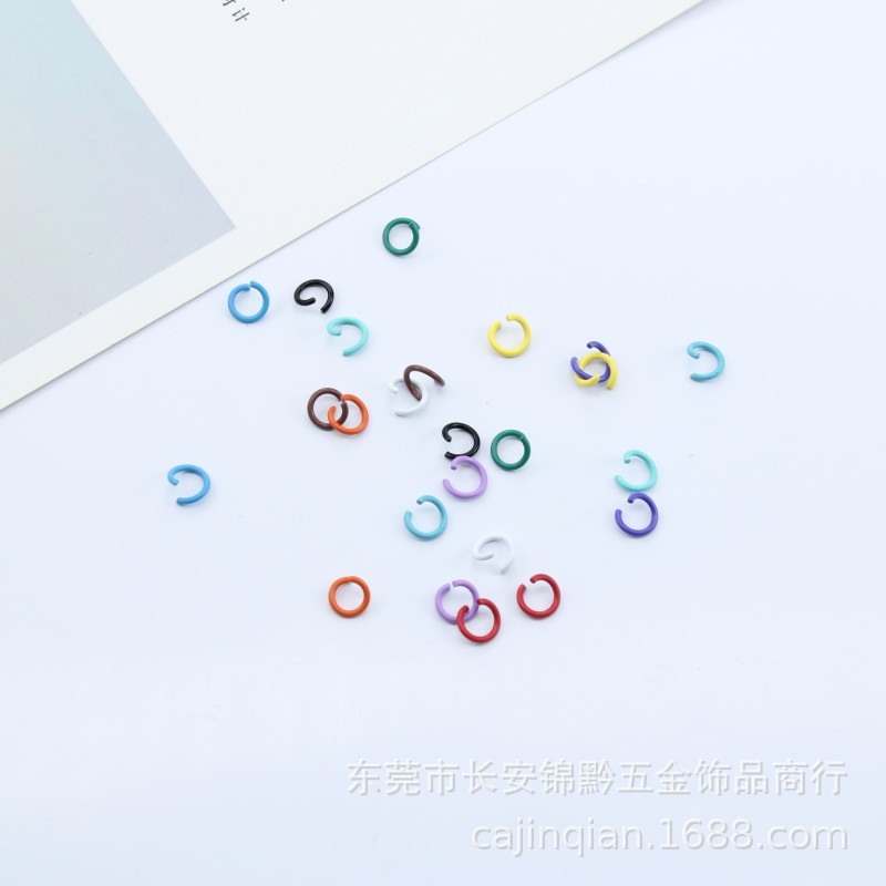 1.2 * 8mm color paint open ring connecting ring key ring iron connecting ring handmade diy hanging ring material