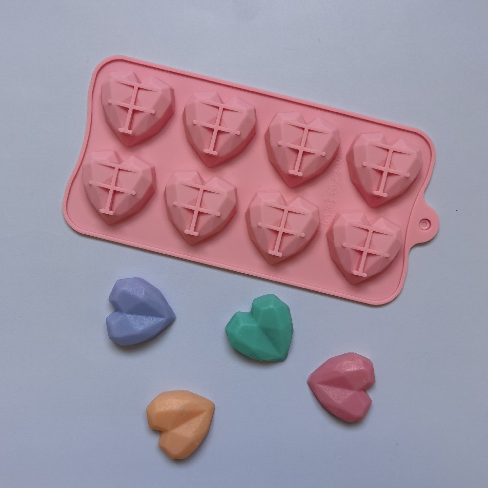 8 even diamond love chocolate 110 silicone mold cake ice cream pudding dessert mold soap baking utensils