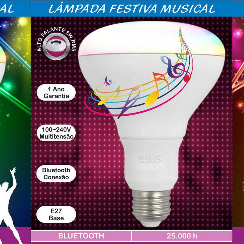 Home KTV Colorful Rotating Atmosphere Light Room Didi Light Bluetooth Crystal Music Magic Ball Light Four-leaf Bulb Light