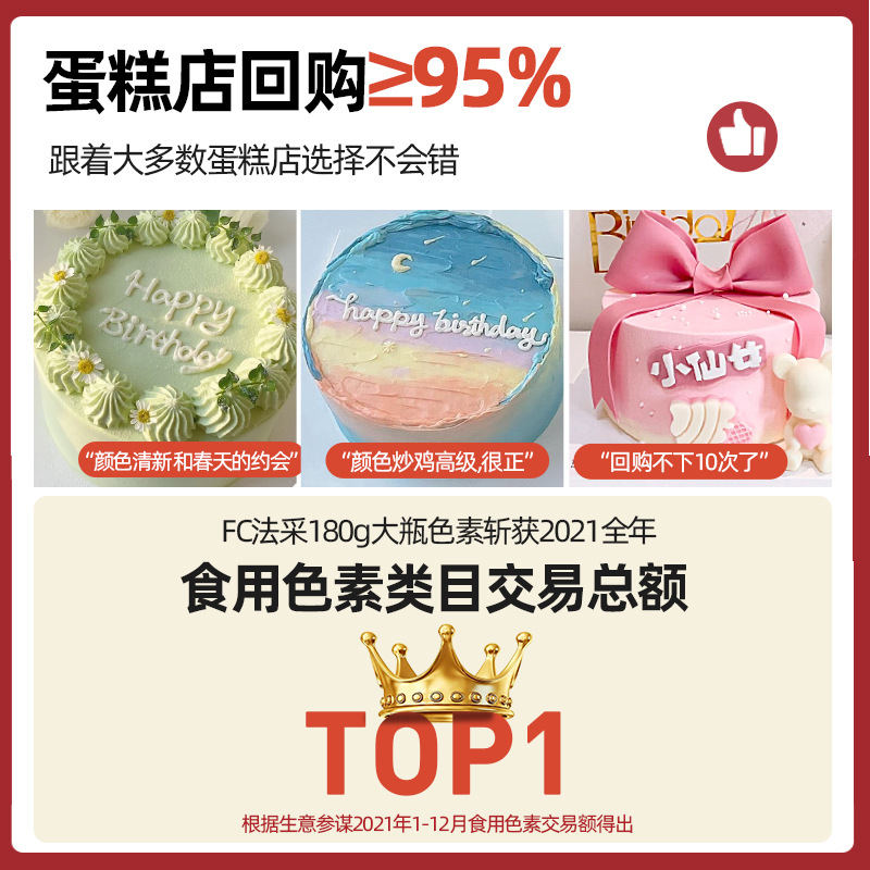 Pigment baking edible fc method cake cream Red ac food grade red black white baking color cream