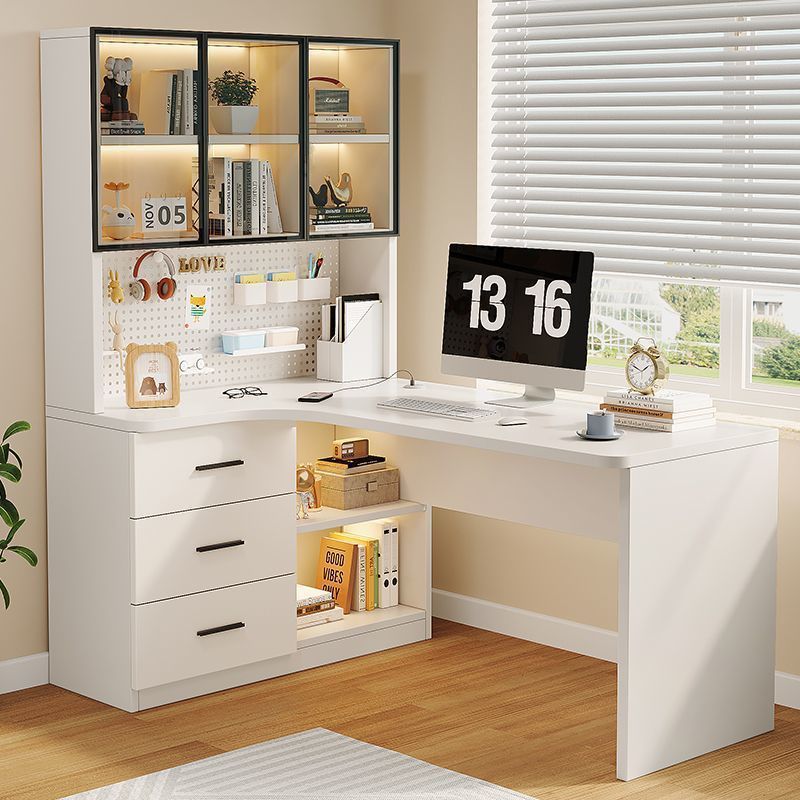 Study Set of New Simple Desks for Home Bedroom Study Storage Floor-Standing Wall Bookshelf Desk Combination