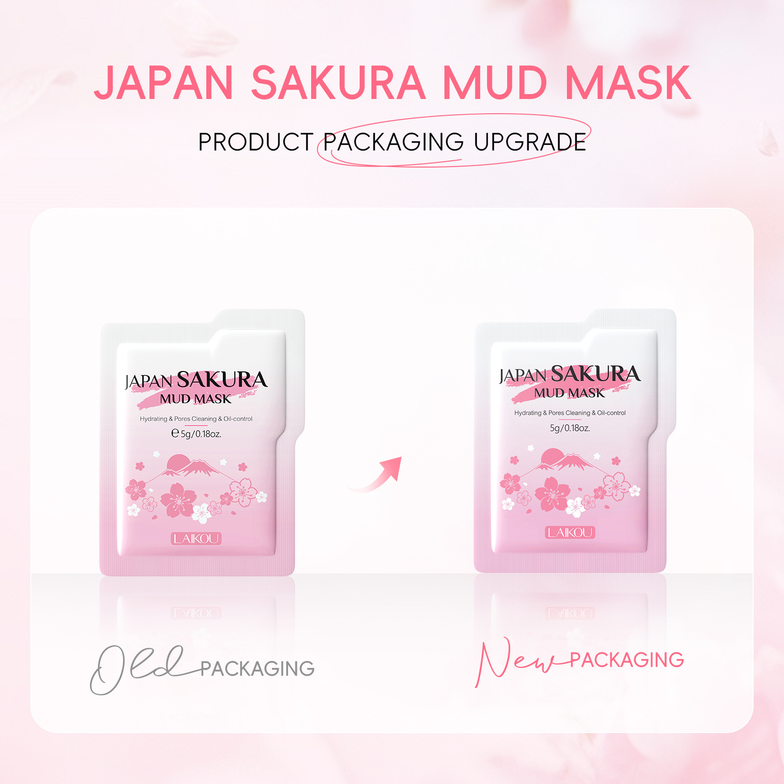 New Laiko Sakura Mask (Series) 5g Cleans Pores Mud Mask Apply Hydrating and Moisturizing Foreign Trade Mask