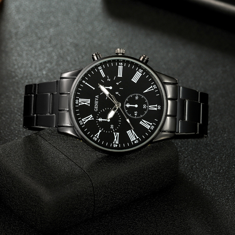 Factory Ready-Made Men's Steel Band Watch, Fashionable and Elegant Business Quartz Watch, Men's High-End Fully Automatic Watch