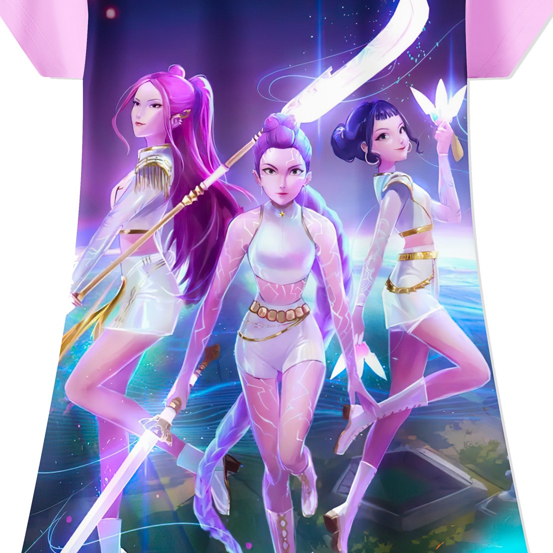 2025 Children's Summer Thin Short-Sleeved Nightgown K-Pop Hunter Girl Group Cartoon Girls' Nightgown Dg179