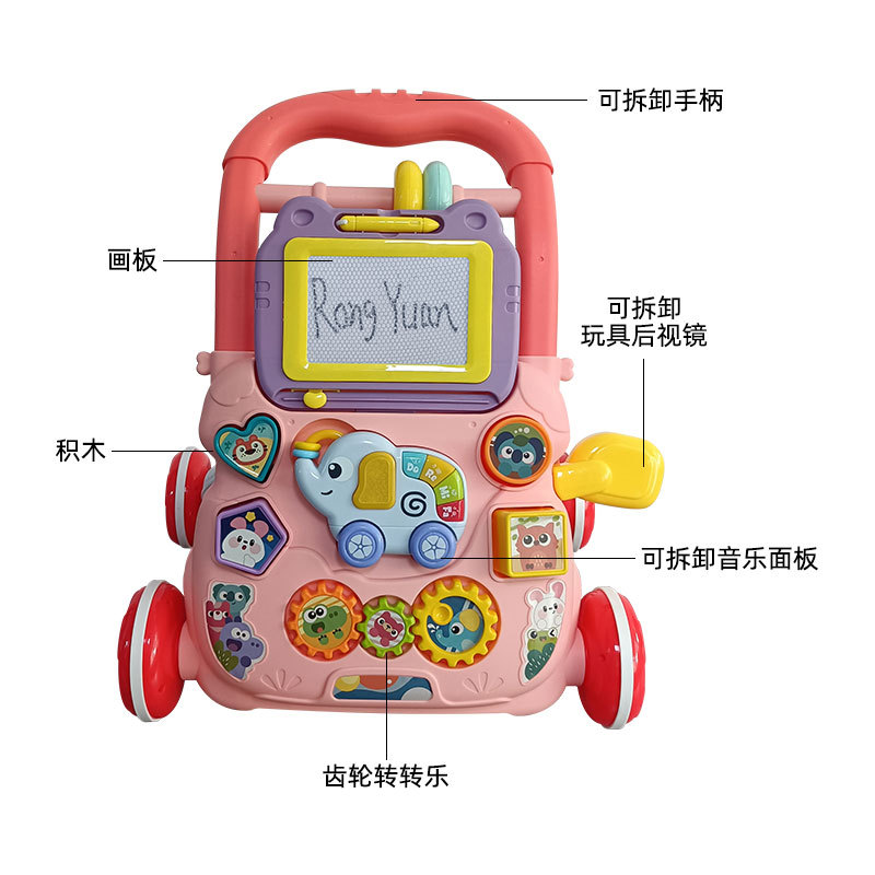 Amazon Hot Selling Baby Push Toddler Toy Music Sliding Baby Anti-rollover Multi-function Walkers