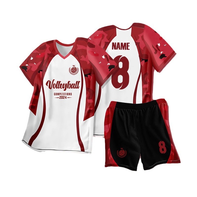 Quick-drying volleyball jersey suit digital men's and women's new professional breathable volleyball jersey training competition team uniform free printing