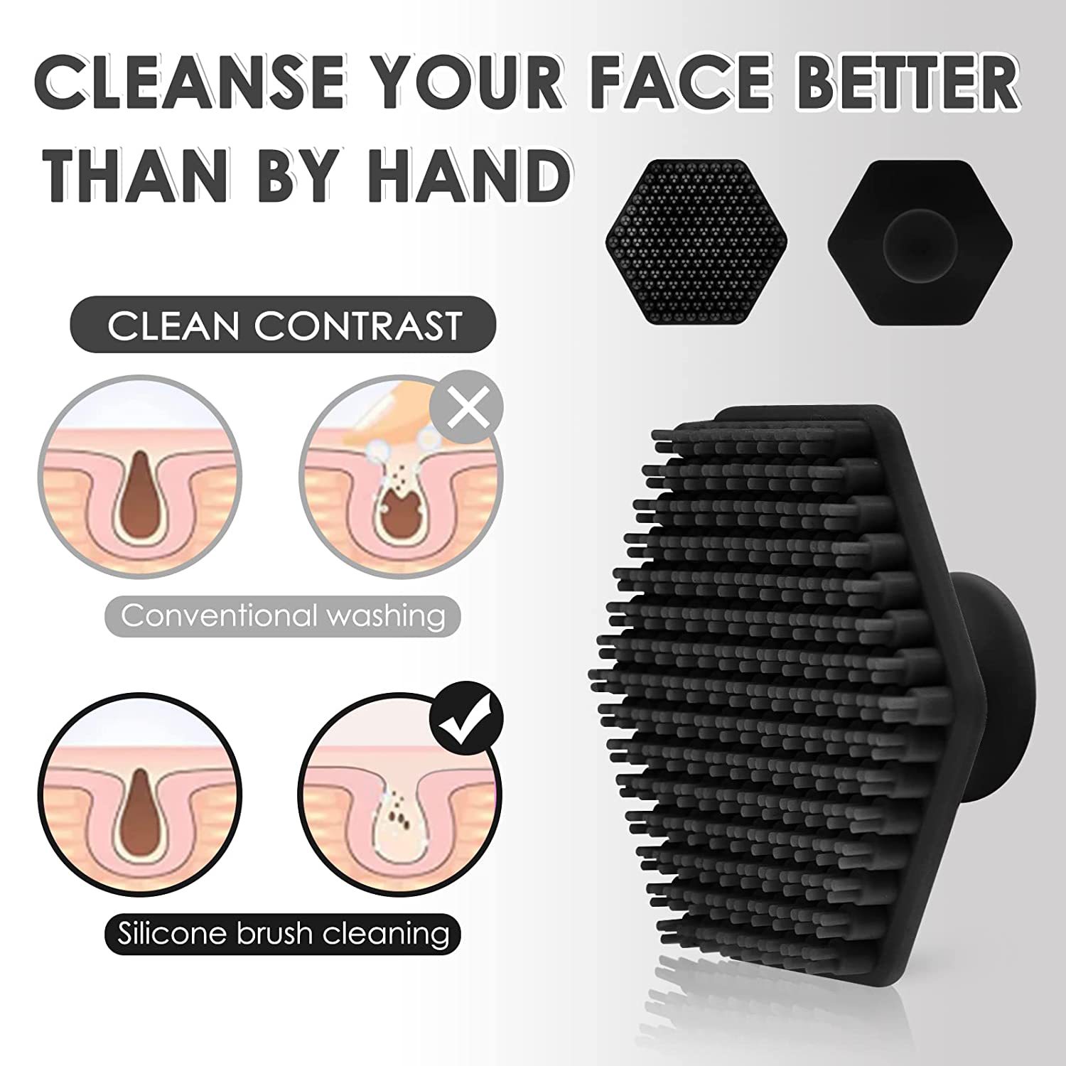 Cross Border Hot Sale Silicone Scrubber New Upgraded Gentle Silicone Face Brush Exfoliating Silicone Beard Cleansing Brush