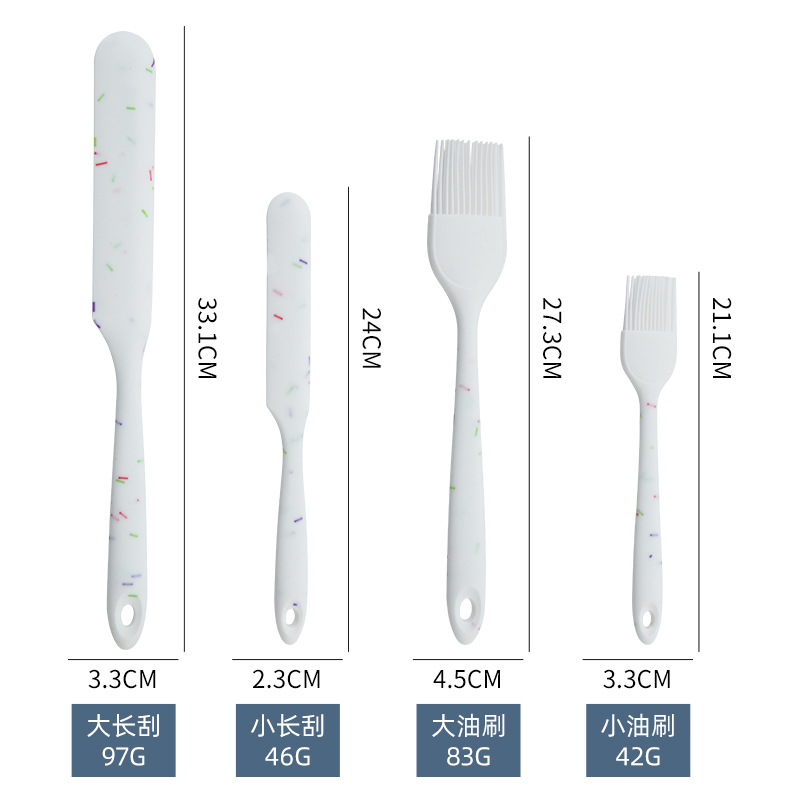 Factory wholesale silicone scraper nine-piece one-piece cream cake spatula barbecue oil brush baking suit