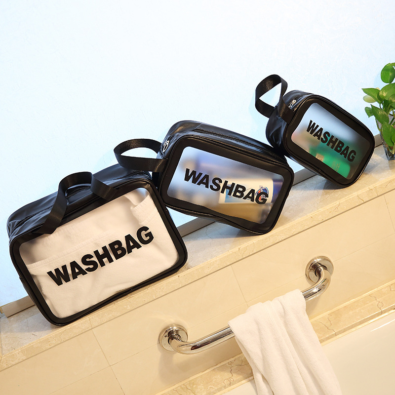 PVC Toiletry Bag Portable Cosmetic Bag Waterproof Large Capacity Transparent Travel Storage Portable Storage Bag