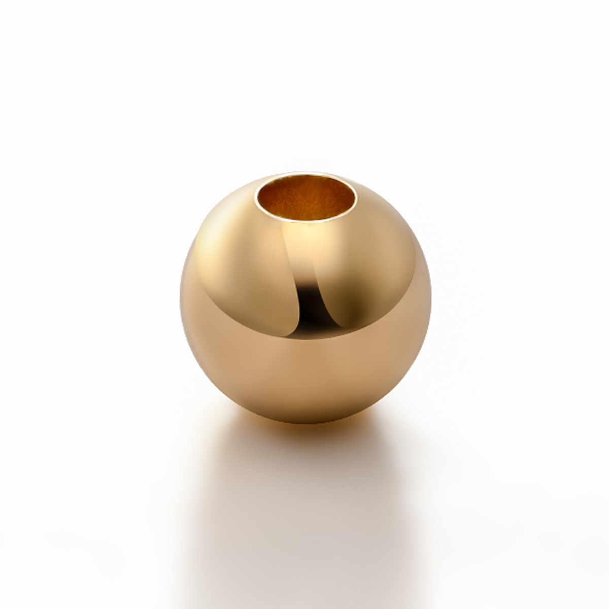 18K Gold Accessories 18K Gold Beads Gold Parts Loose Beads Positioning Beads Thickened Polished Beads DIY Bracelet Manufacturer Wholesale Bracelet