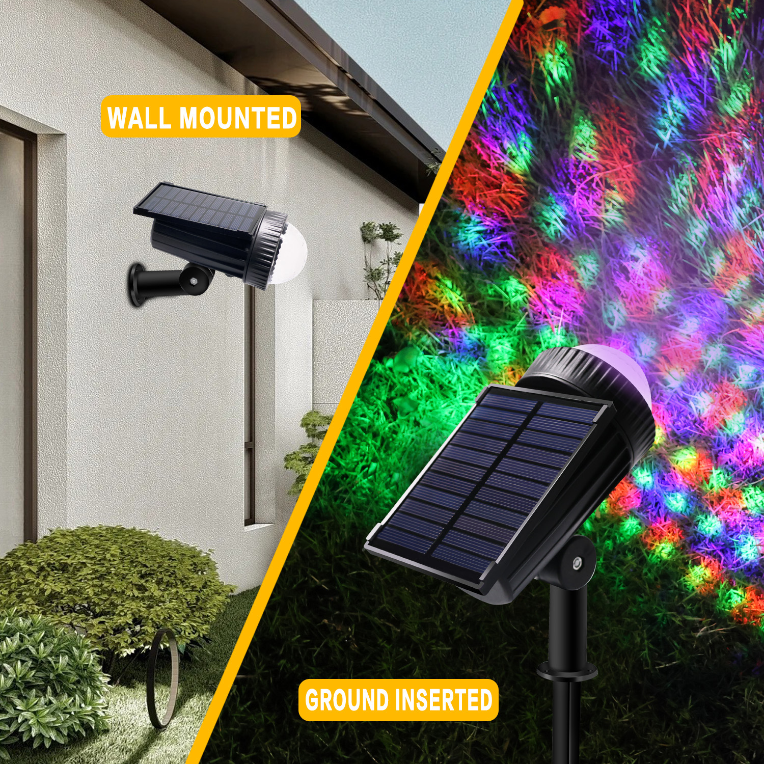 New outdoor solar spotlight lawn projection water drop lamp light wall lamp road courtyard garden light tree lamp