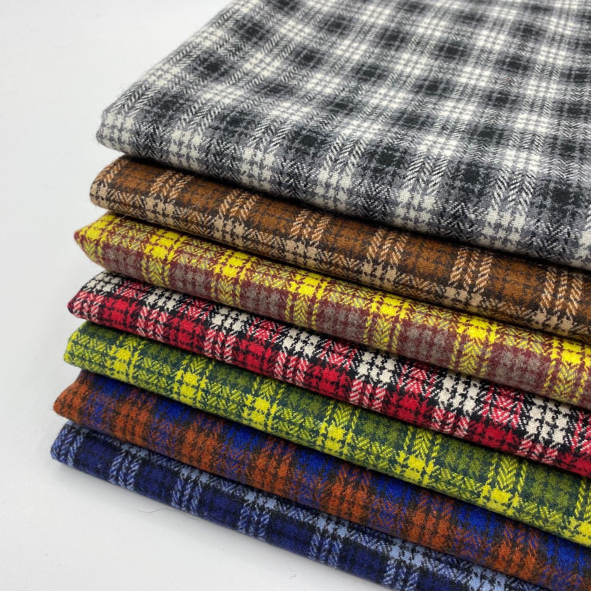 Шерстяная ткань весна и осень винтажная тонкая тартан фланелевая ткань