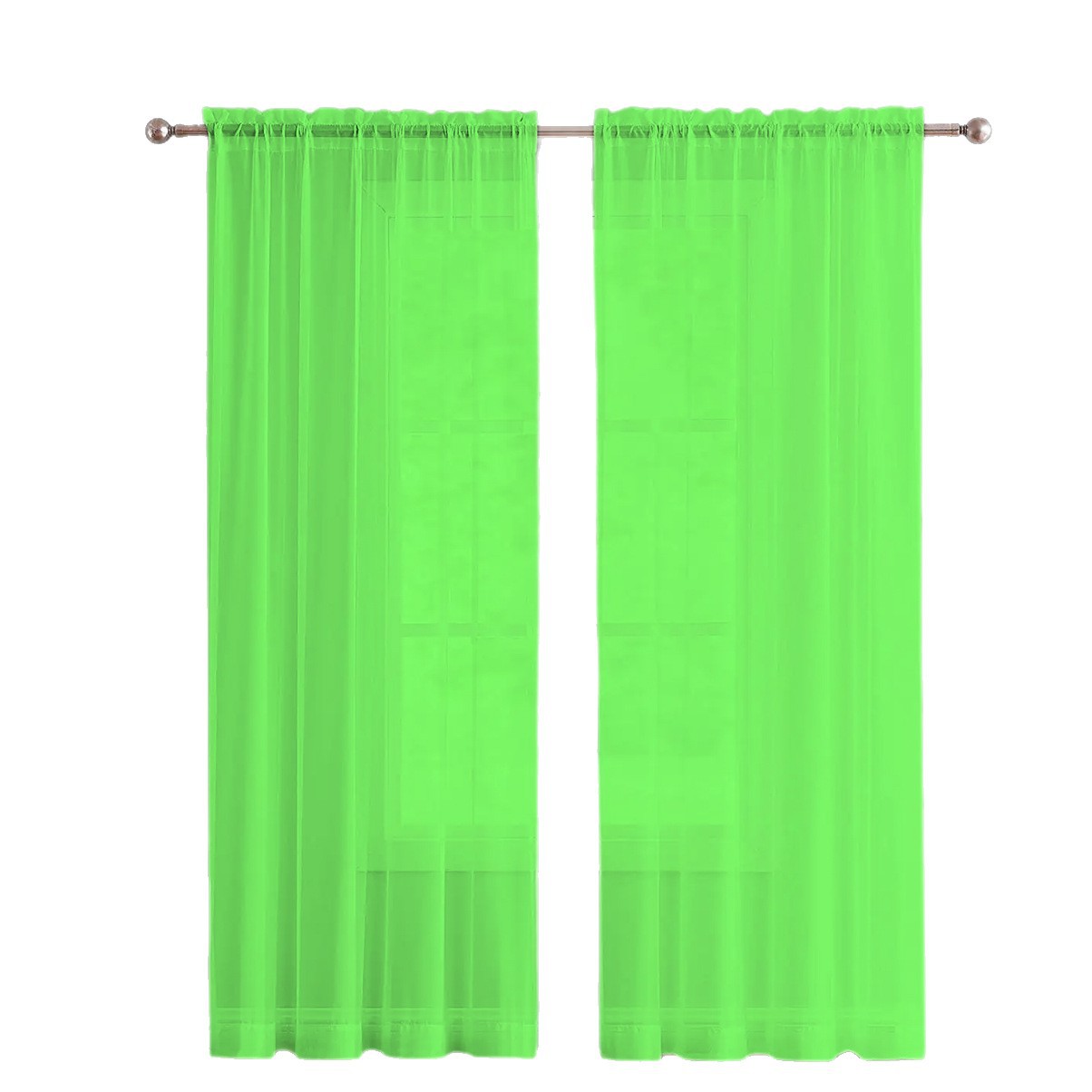 Support Jit Delivery, Cross-Border Exclusive Factory Direct Sales, Green Translucent Digital Printing Processing Curtains and Screens