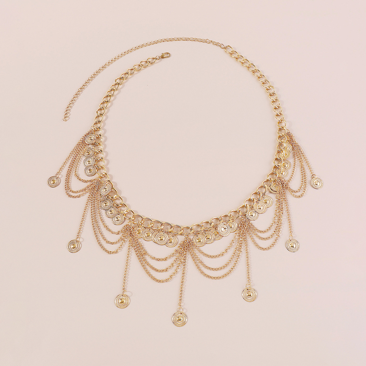 Ancient Style Photo Photography Dance Versatile Accessories Belt Multi-Layer Tassel Chain Butterfly Gemstone Sun and Moon Pendant Waist Chain