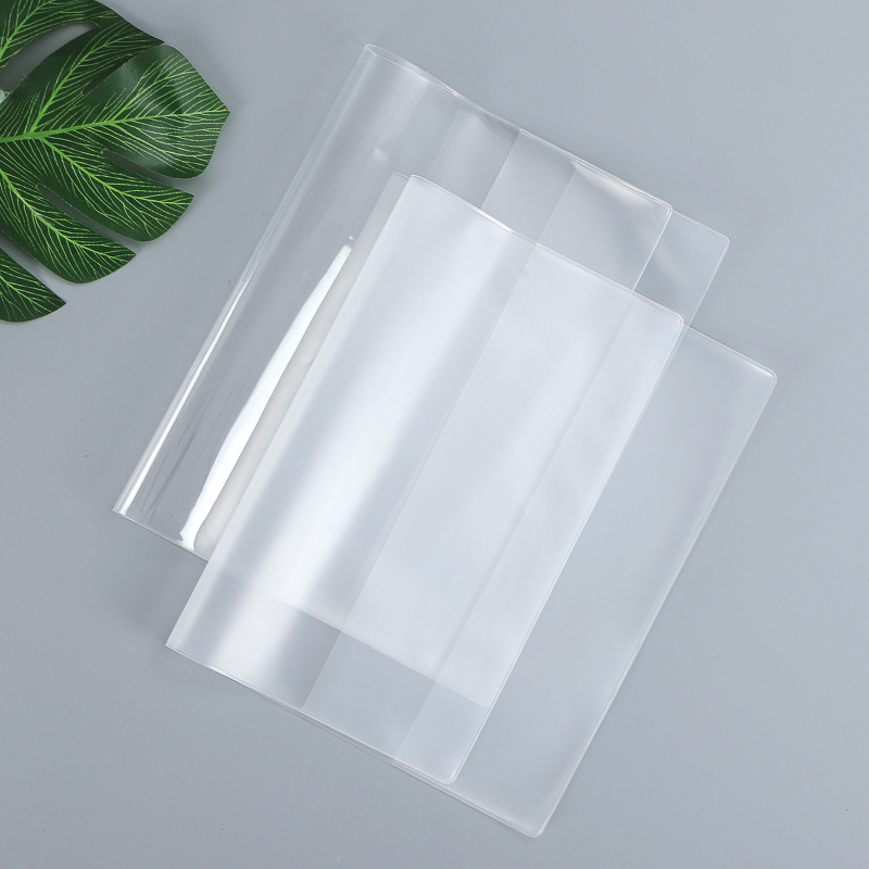 Manufacturers develop transparent pvc book cover book jacket envelope rubber cover leather notebook student protective cover frosted eva