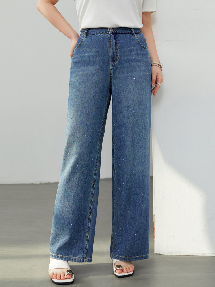 Комфортные джинсы из чистого хлопка, новые для полных женщин летом