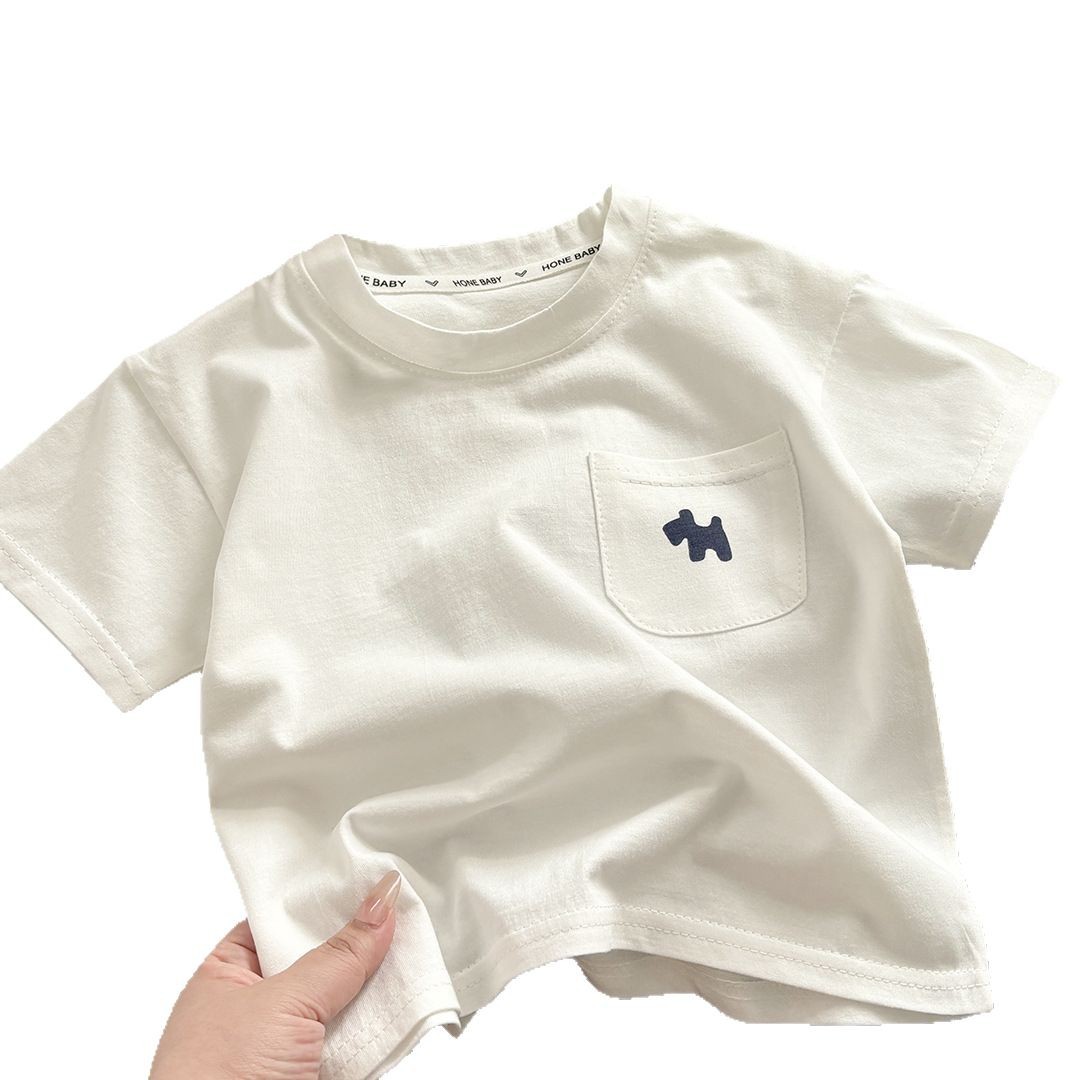 Children's Pure Cotton T-Shirt Pure Cotton Boys Summer Clothes Baby New Kidsren's Clothing Girls Loose Casual Tops Half Sleeves