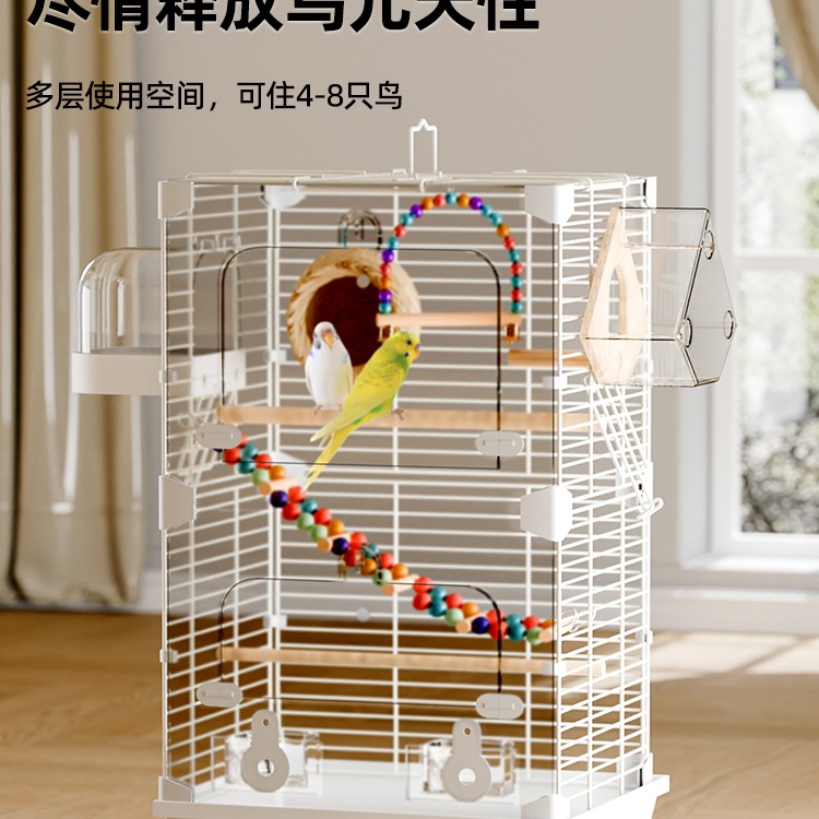 Parrot Bird Cage Tiger Skin Black Phoenix Villa Peony Bird Embroidered Eyes Extra Large Metal Home Large Space Ornamental Cage