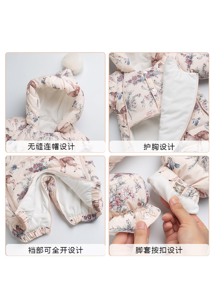 New Baby Down Jacket Jumpsuit Baby Girl's Thickened Outing Clothes Holding Clothes Winter Toddler Jumpsuit Climbing Clothes