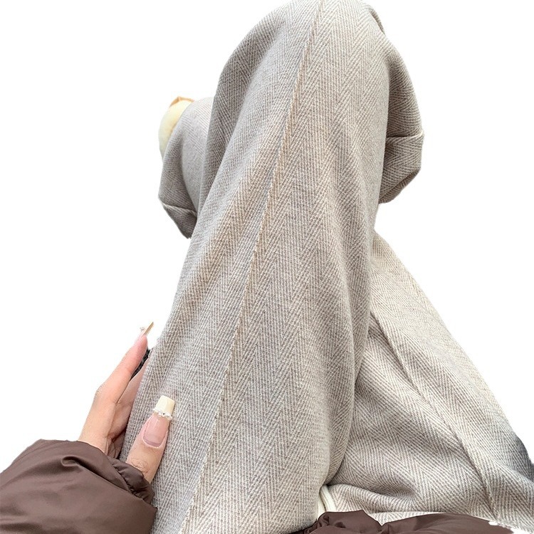 Velvet Thickeneded Woolen Pants for Women 2025 Autumn and Winter New High-Waist Herringbone Pattern Straight Narrow Suit Wide-Leg Pants