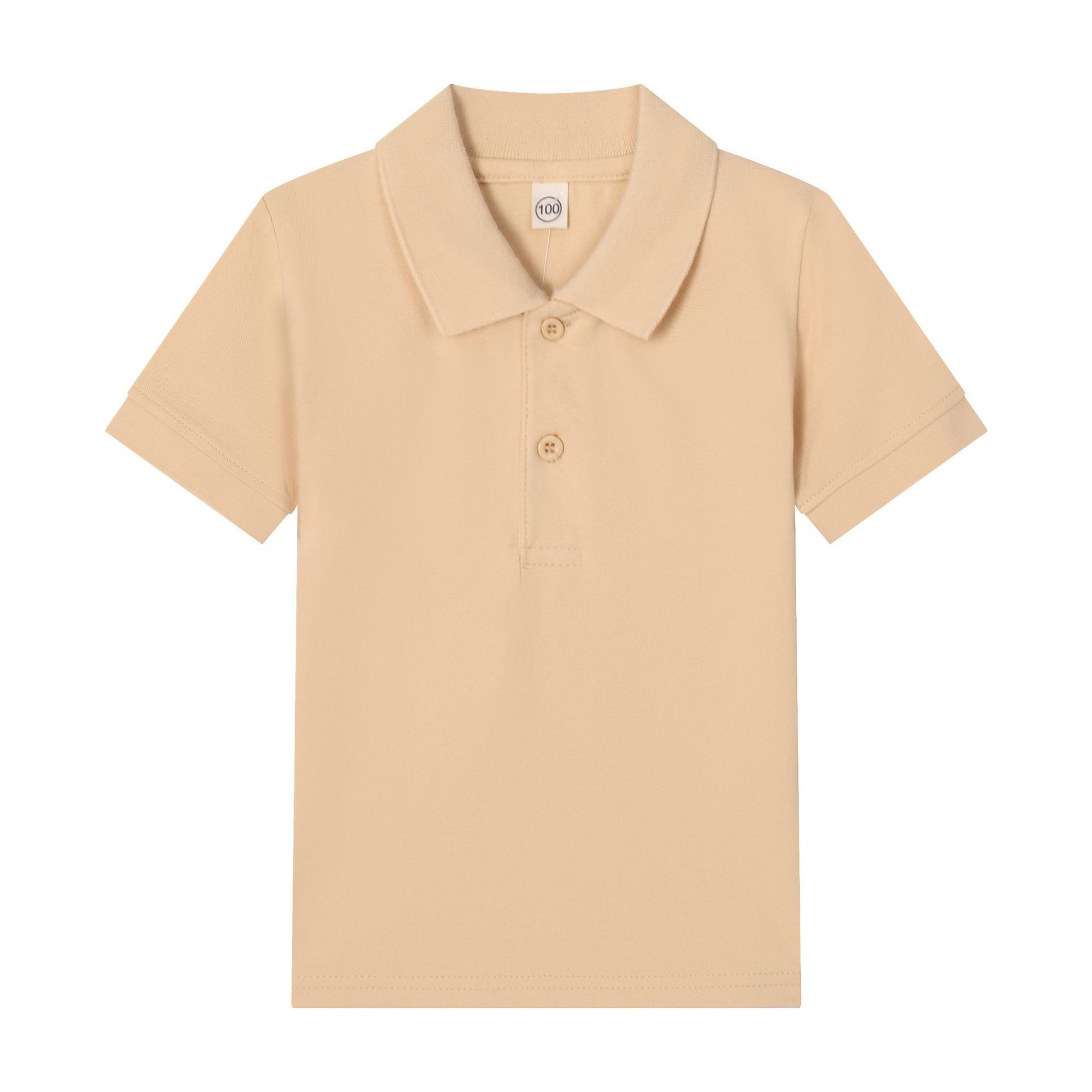 Children's Short-sleeved T-shirt Summer School Uniform Class Uniform Lapel Cotton Polo Shirt Loose Top for Boys and Girls
