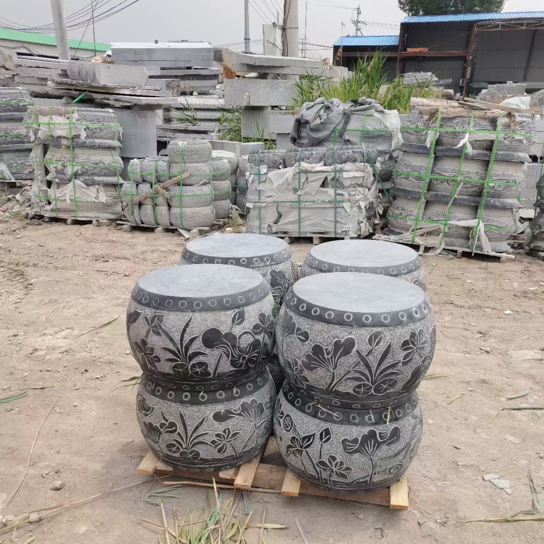 Old stone carving bluestone pillar pier pillar foundation stone antique marble granite ancient garden pillar top Stone