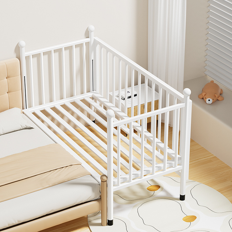 Iron Children's Splicing Bed Crib Side Widened Side Double Bed Height Adjustable Guardrail Adjustable Splicing Bed