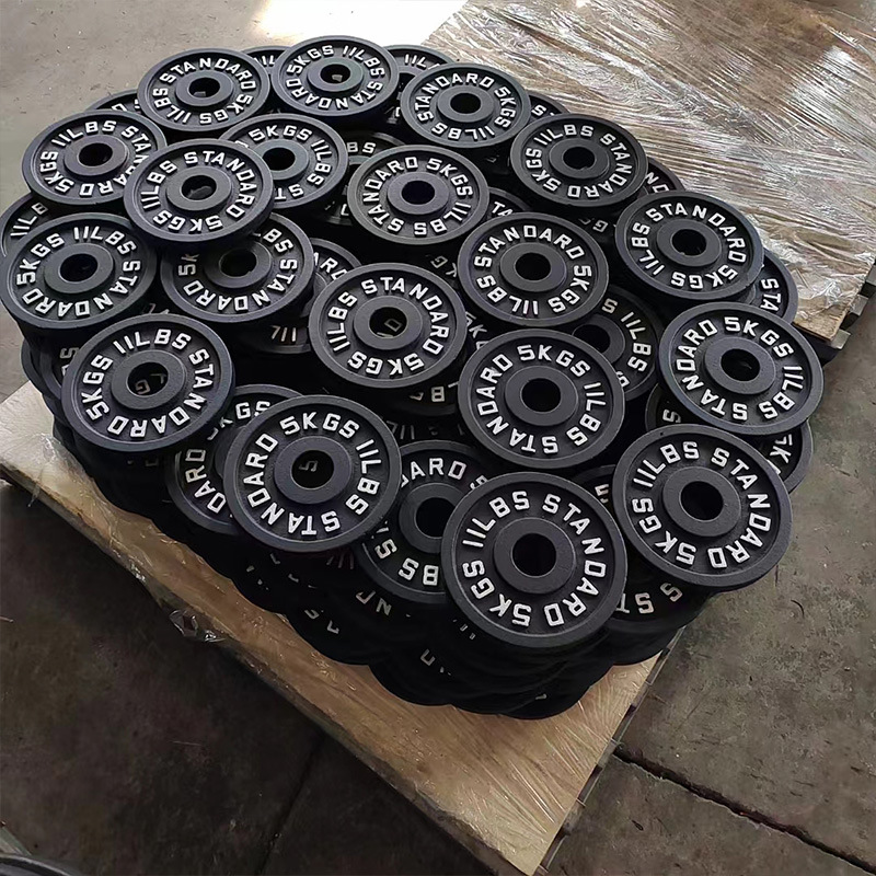 Cast Iron Barbell Plates, Four-Barbell Plates, Home Fitness Training, Weightlifting Olympic Plates, Cast Iron Painted Large-Hole Dumbbell Plates