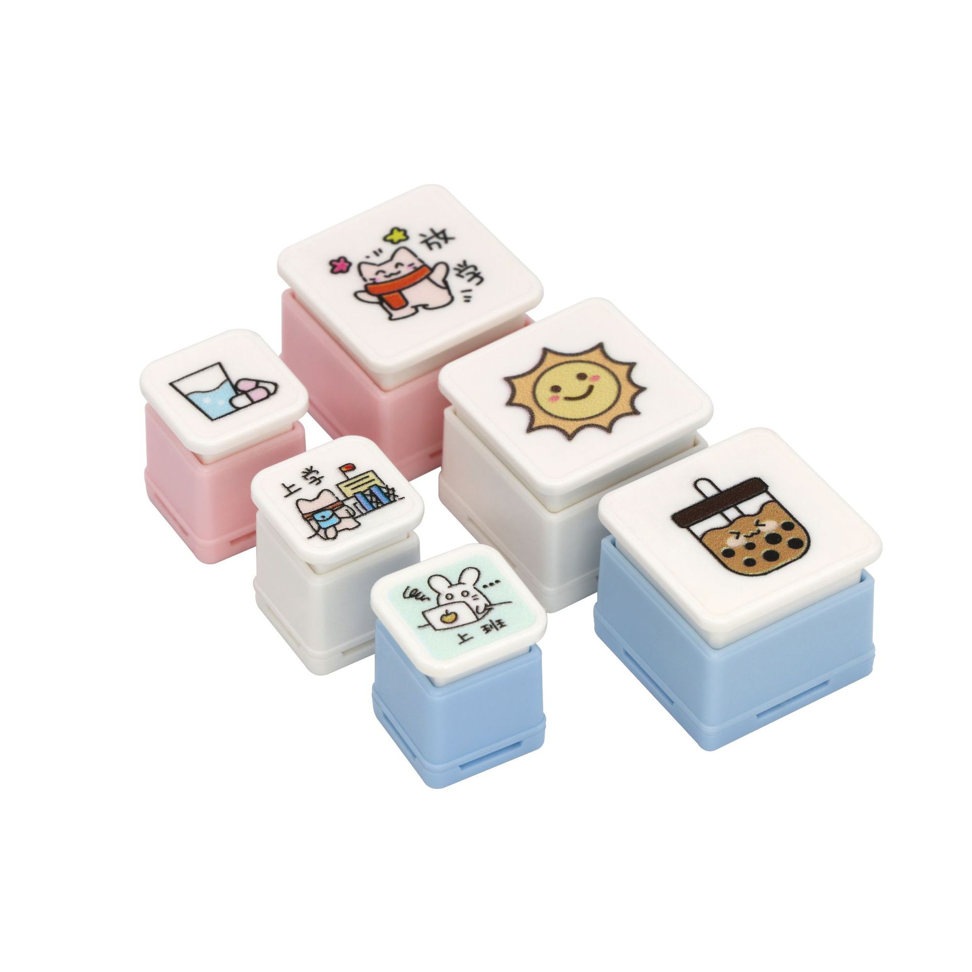 Six-Link Stamp Six-Link Mood Single Mini Keyboard Custom-Engraved Journal DIY Punch Card Daily Cartoon Creativity