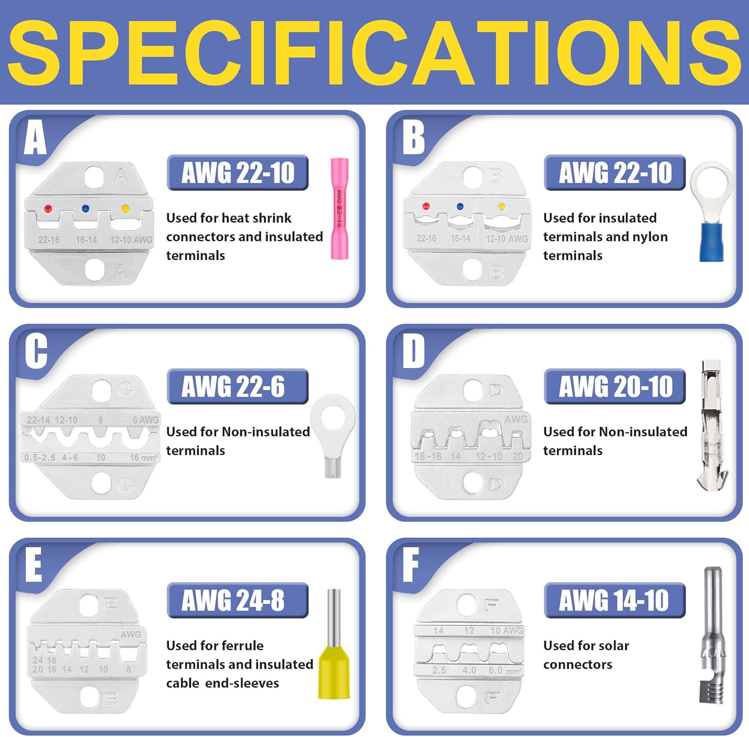 Haisstronica 6-Teiliges Crimpwerkzeug-Set – Ratschen-Cr