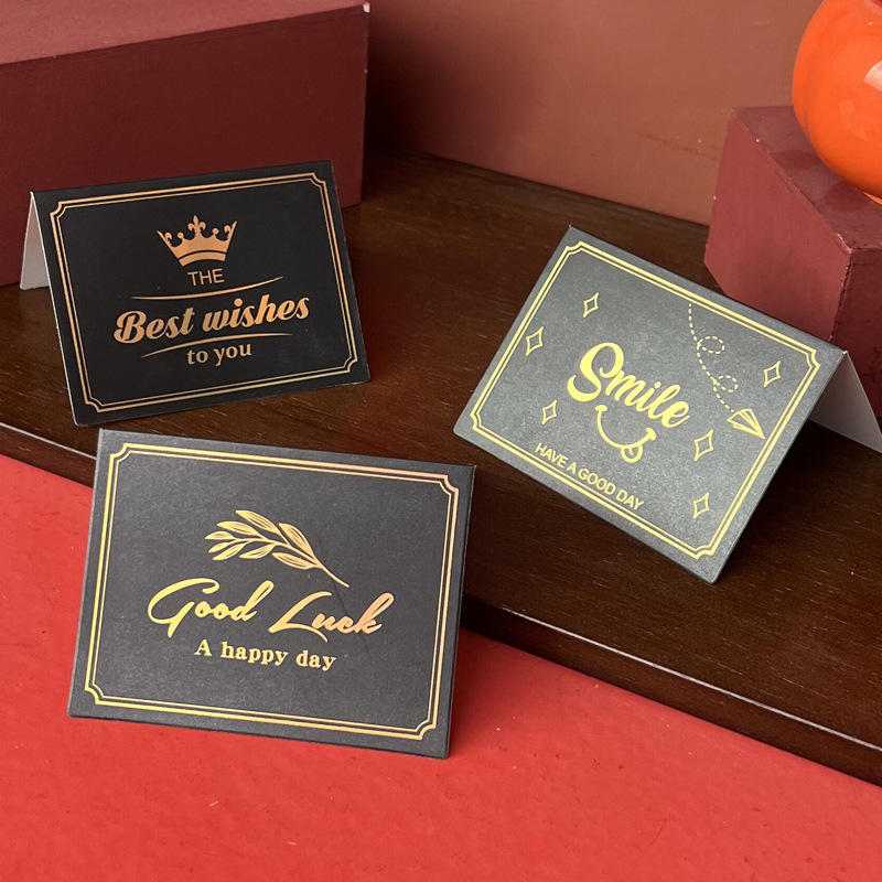 Simple rose color laser gilding European and American style cross-border small card hand-mixing gift goods baking shop fashion flower greeting card