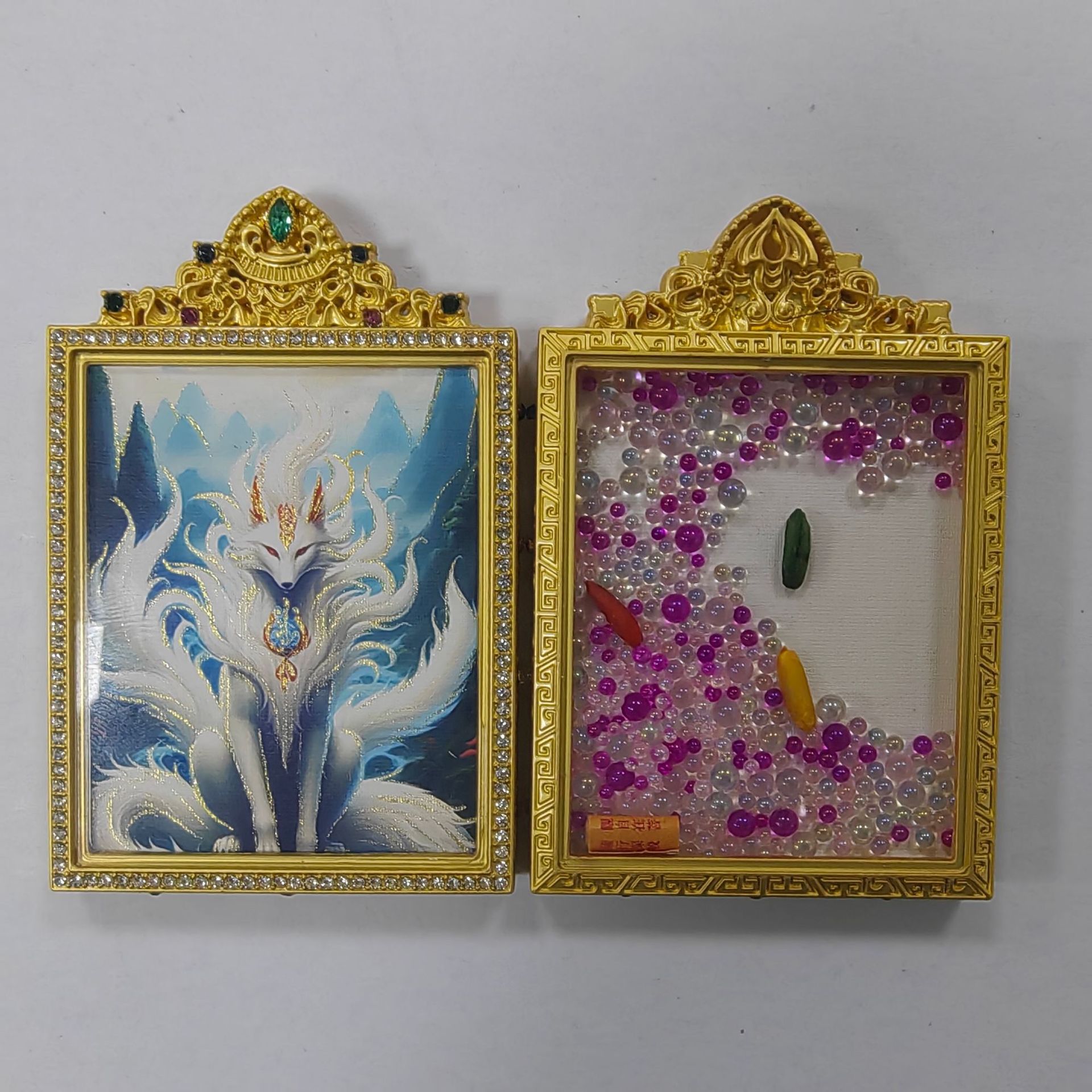 Double-sided glass 4*5 thangka shell gabu box can be opened diamond gem new