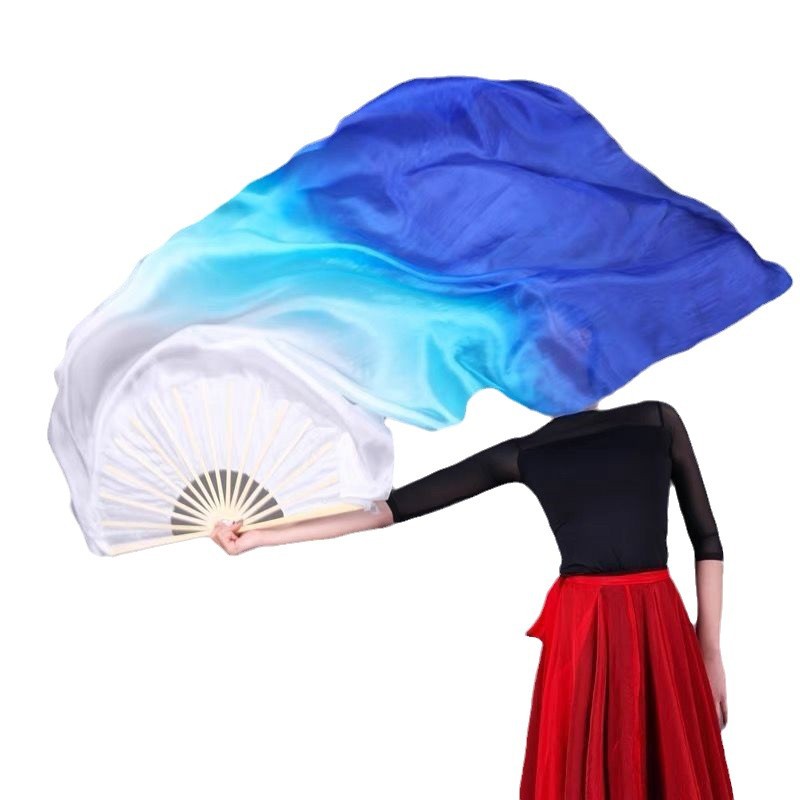 Dance Fan Square Dance Classical Dance Anti-silk Long Silk Gradient Special Props for Original Performance in Shui Yi People