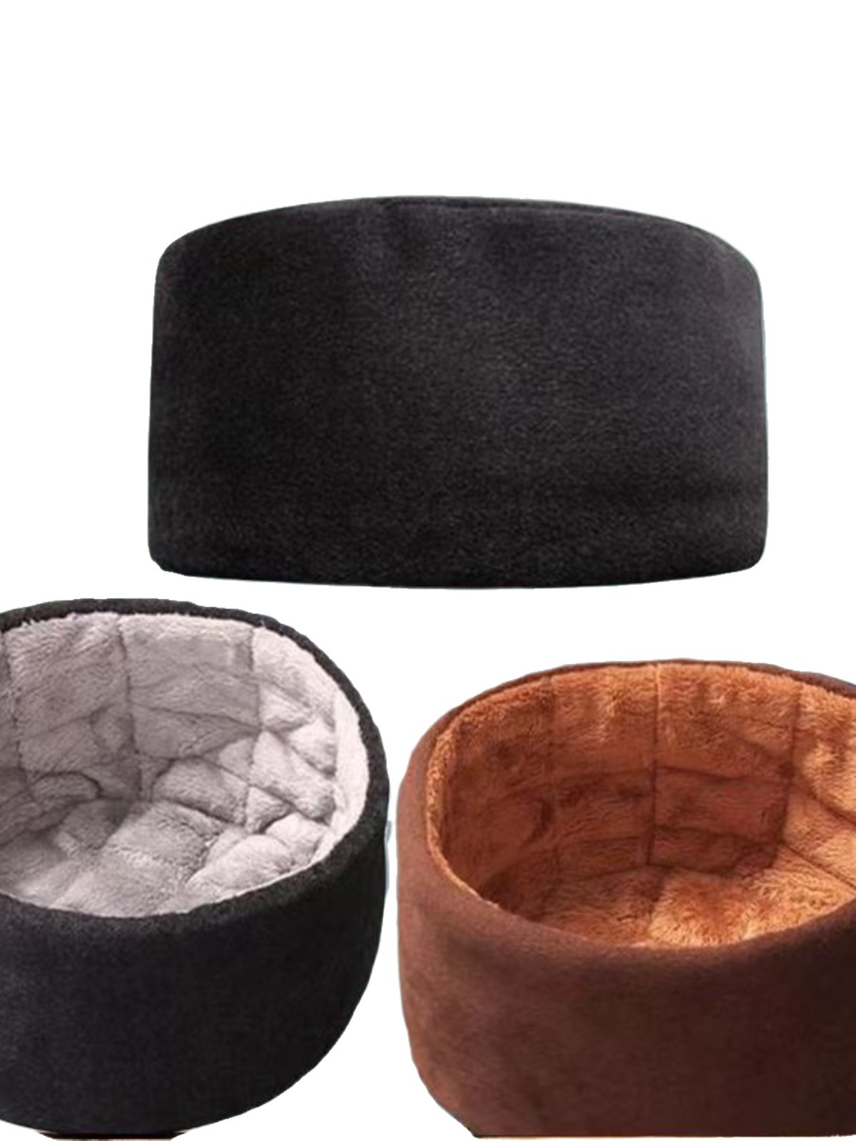 Winter fleece-lined Thickened Monk Lashy Hat Double-sided Fleece Warm Cold-resistant Hat