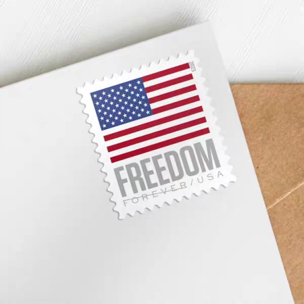 Us Stamps 1 Roll/100 Pieces 2023 National Flag Anti-Counterfeiting Permanent Forever Mailing Cross-Border E-Commerce Stickers