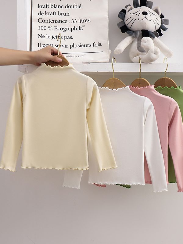 Новые базовые футболки для девочек, осенние и зимние, длинные рукава, универсальные топы