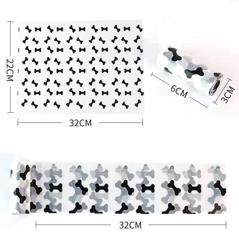 Cross-Border Spot Printed Point-Break Degradable Pet Garbage Bag Portable Dog Poop Bag Outdoor Dog Walking Poop Bag