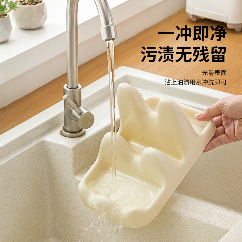 Light Luxury Double-Layer Pot Lid and Cutting Board Rack Kitchen Countertop Transparent Spatula Spoon Draining Rack Cutting Board Storage Rack Organizer