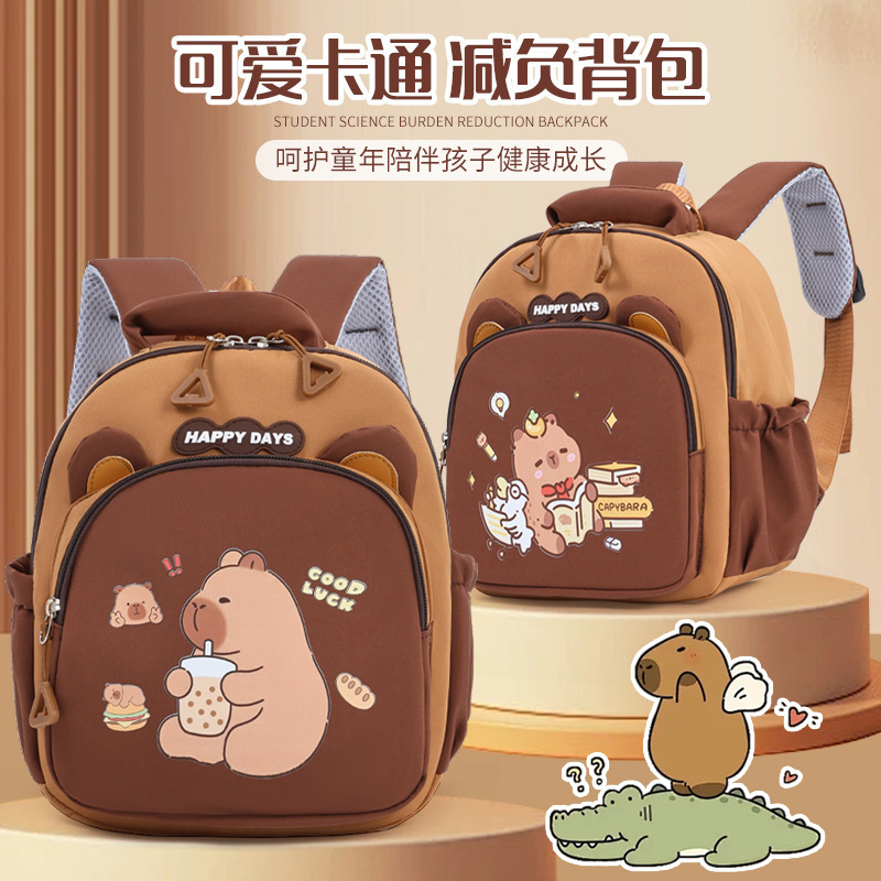 Cross-Border Children's Backpack Female Kindergarten Primary, Middle and Large Class Lightweight Student School Bag Large Capacity Funny Cartoon Backpack