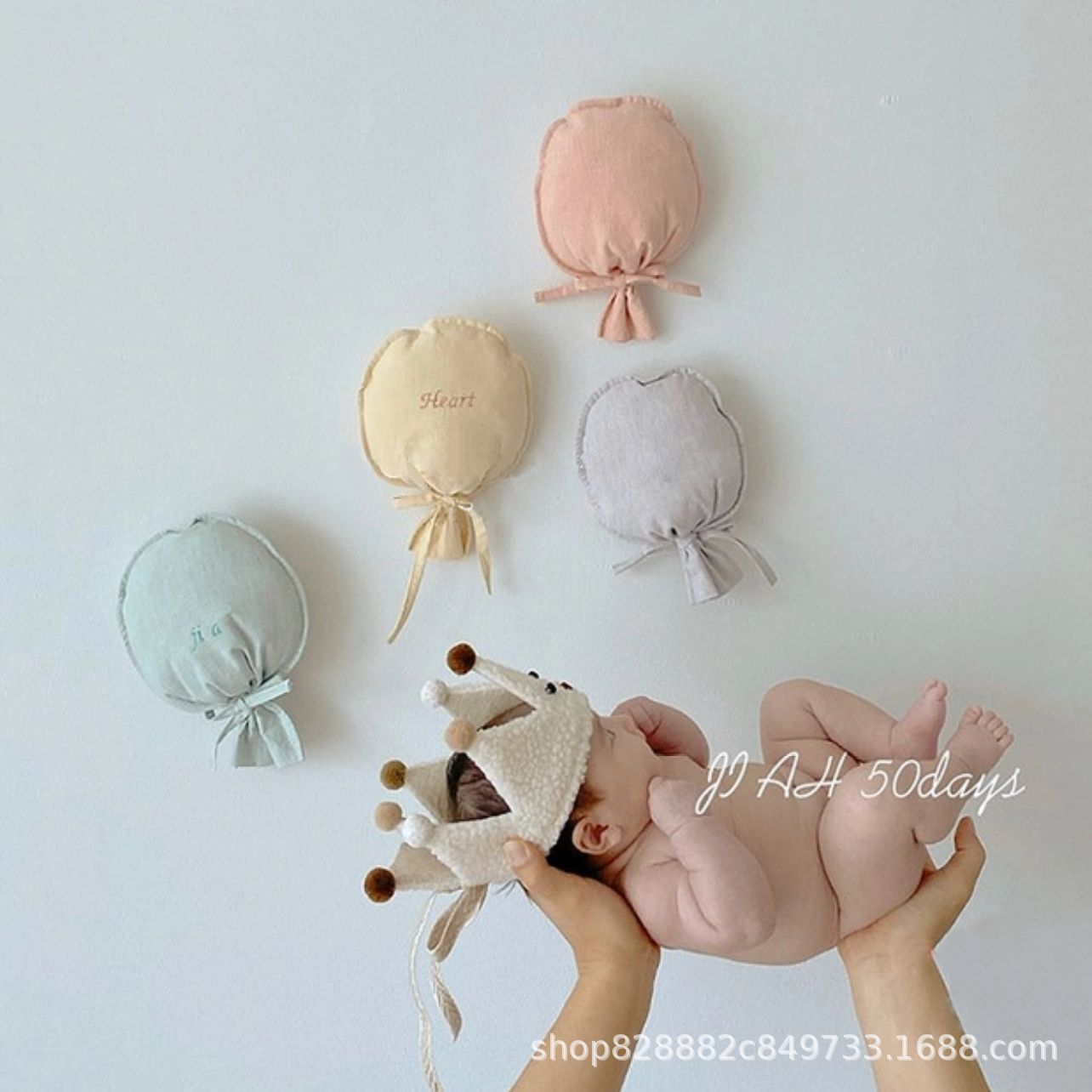 Korean ins style baby calming balloon pillow decoration wall hanging bed decoration day and month photo props