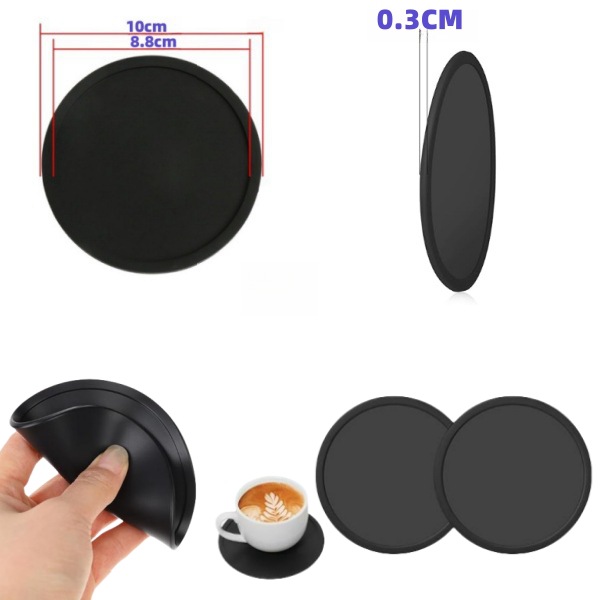 Round Coaster Silicone Coaster Simple with Anti-Spill Ring Water Coaster Food Grade Non-Slip Insulated Tea Coaster Coffee Mat