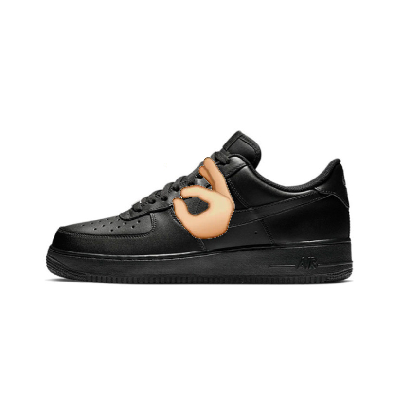 Cross-Border Exclusive Supply of Putian Shoes Air Force One Pure White Pure Black Af1 Version Black Warrior Men's Shoes Women's Shoes Couple's Same Style