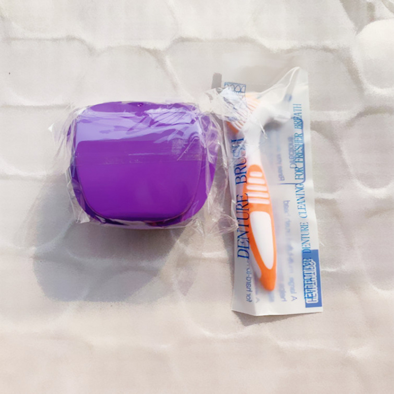 in stock Denture Box Denture Box Soft Hair Fake Toothbrush suit Denture Storage Box Denture Brush